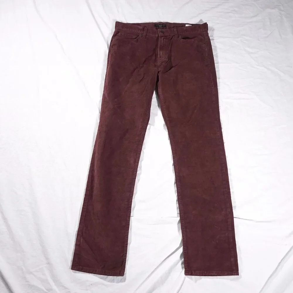 Banana Republic Slim Fit Corduroy Pants Red Brown 33x34